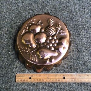 Copper/Tin Fruit jello mold/wall decor.